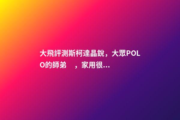 大飛評測斯柯達晶銳，大眾POLO的師弟，家用很穩(wěn)定